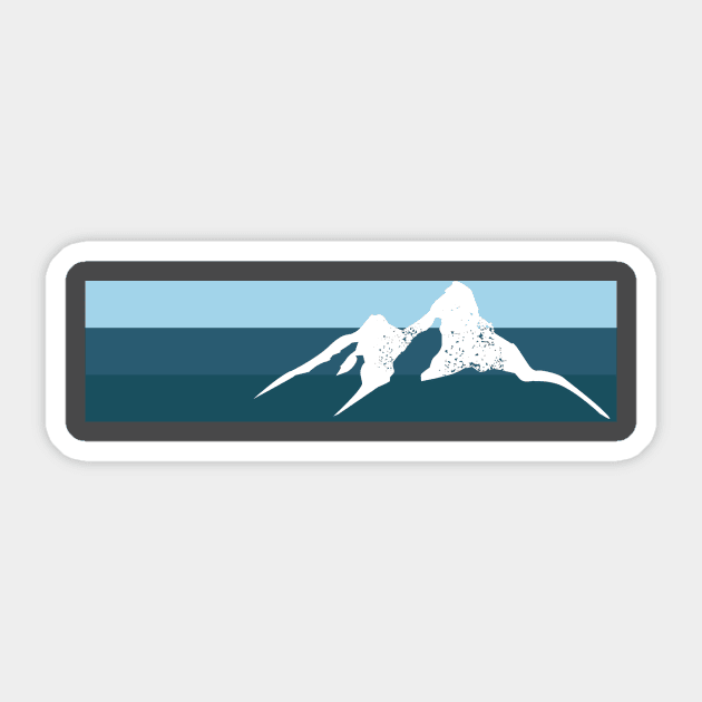 Mountain in Blue Sticker by OutdoorNation